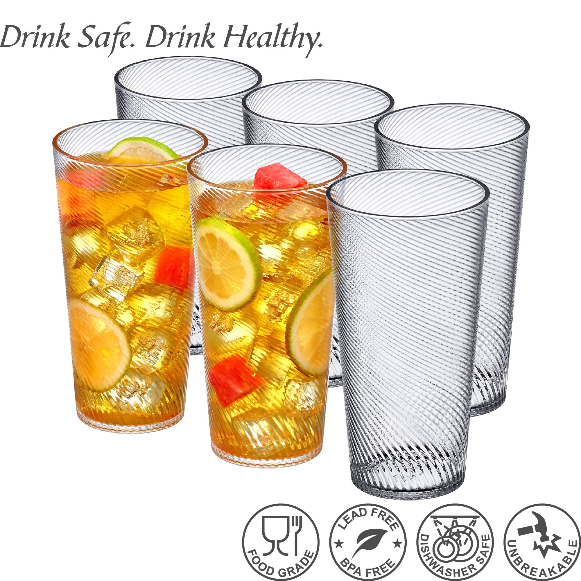 Vasos Amazing Abby Breeze libres de BPA para bebidas seguras.
