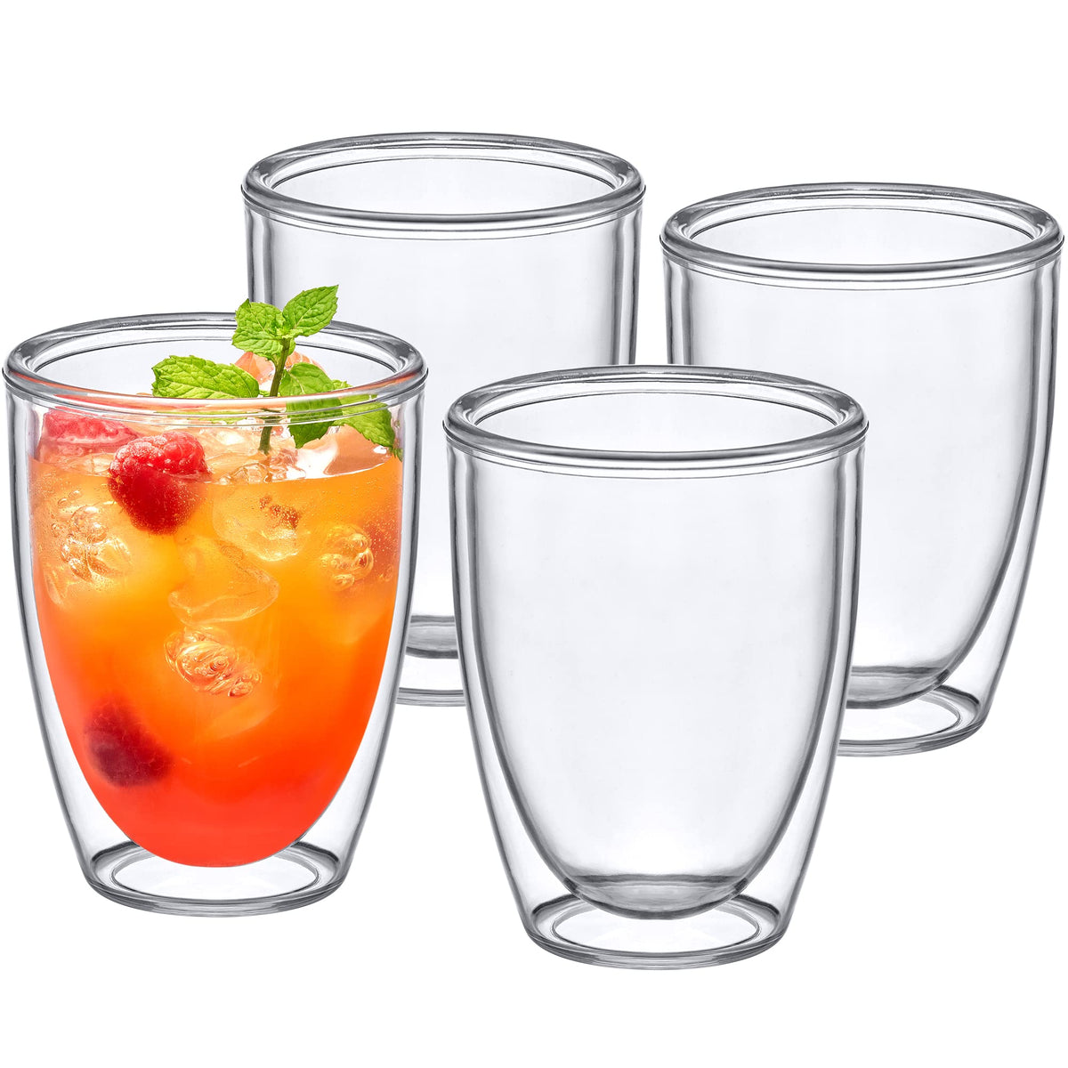 Vaso aislado Amazing Abby Andes de 12 oz, conjunto de 4, para bebidas frías.