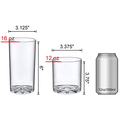 Vaso plástico Amazing Abby Liberty de 12 onzas para bebidas frías y jugos.