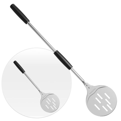 AmeierGro pala para pizza de 7 pulgadas perforada facilita deslizar y girar la base.