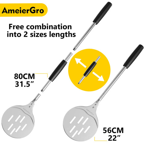 AmeierGro pala pizza anodizado de alta resistencia para uso prolongado.