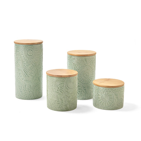 Tapa de madera para contenedor cerámico de American Atelier.
