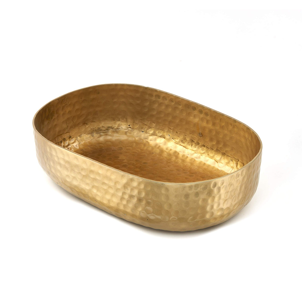 Cesta entrante ovalada de American Metalcraft ABHG69 en oro, perfecta para presentar platos principales.