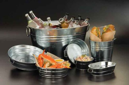 Cubeta galvanizada American Metalcraft con diseño clásico para condimentos