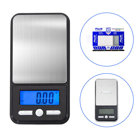 American Weigh Scales AC Series con función tara para medir sin peso del recipiente.