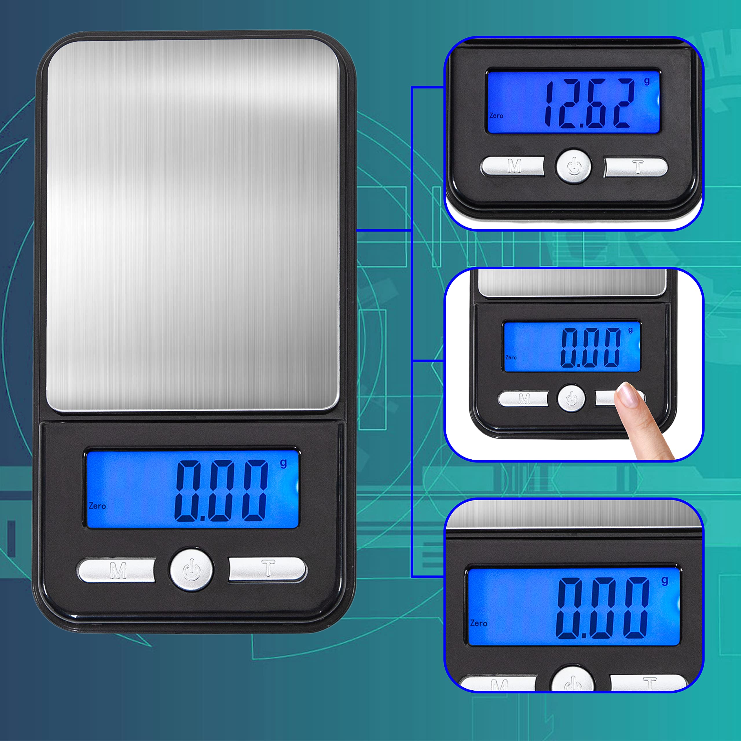 American Weigh Scales AC Series uso en cocina para ingredientes de forma sencilla.