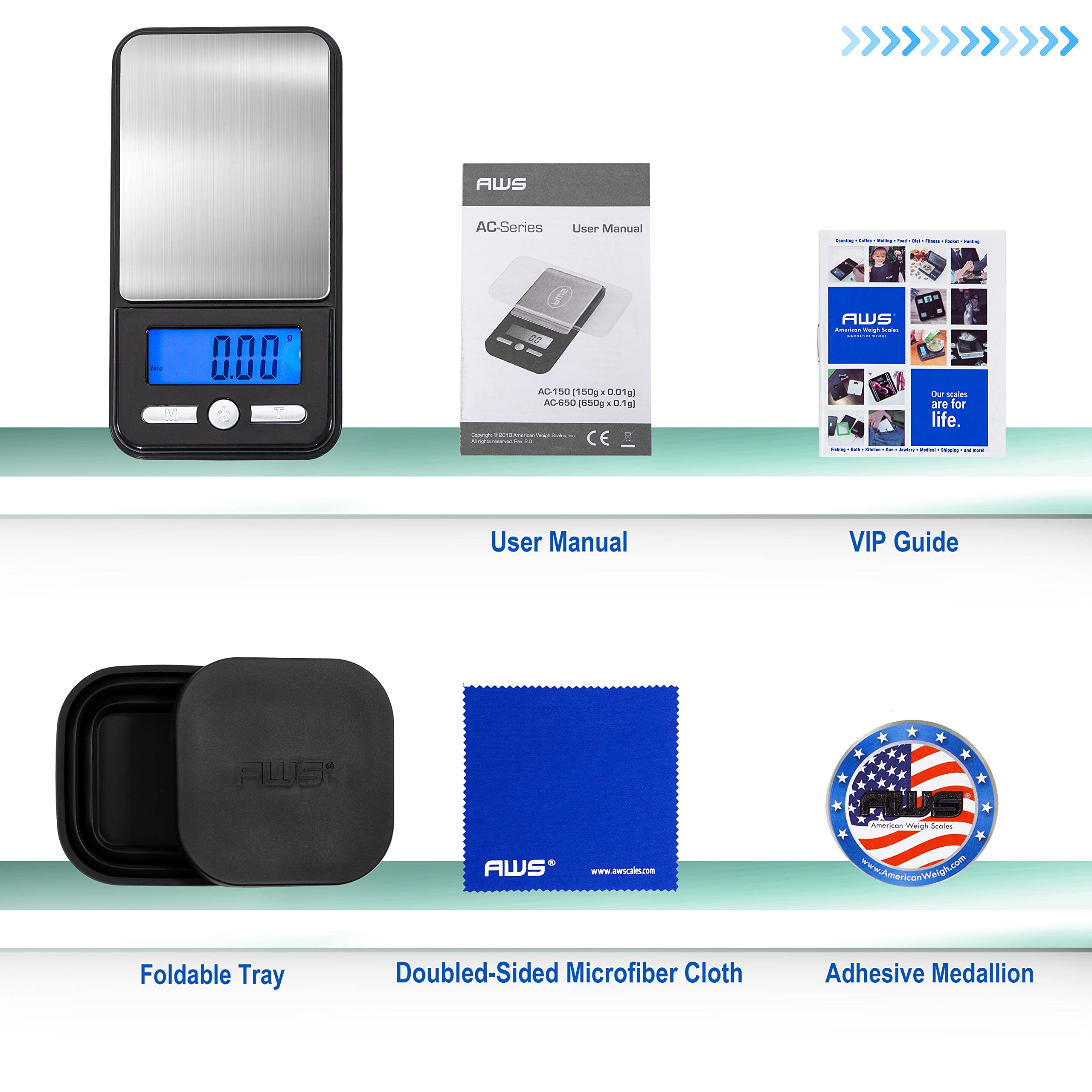 American Weigh Scales AC Series lectura precisa para joyería, monedas y polvos.
