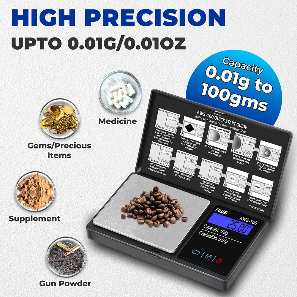 AMERICAN WEIGH SCALES aplicaciones-joyeria-cafe, precisión en casa y viajes