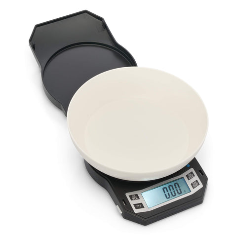 American Weigh Scales LB-501, pantalla LCD iluminada con apagado para ahorrar energía.