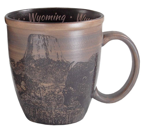 Americaware Wyoming taza con diseño de boceto, ideal para té o café en casa.