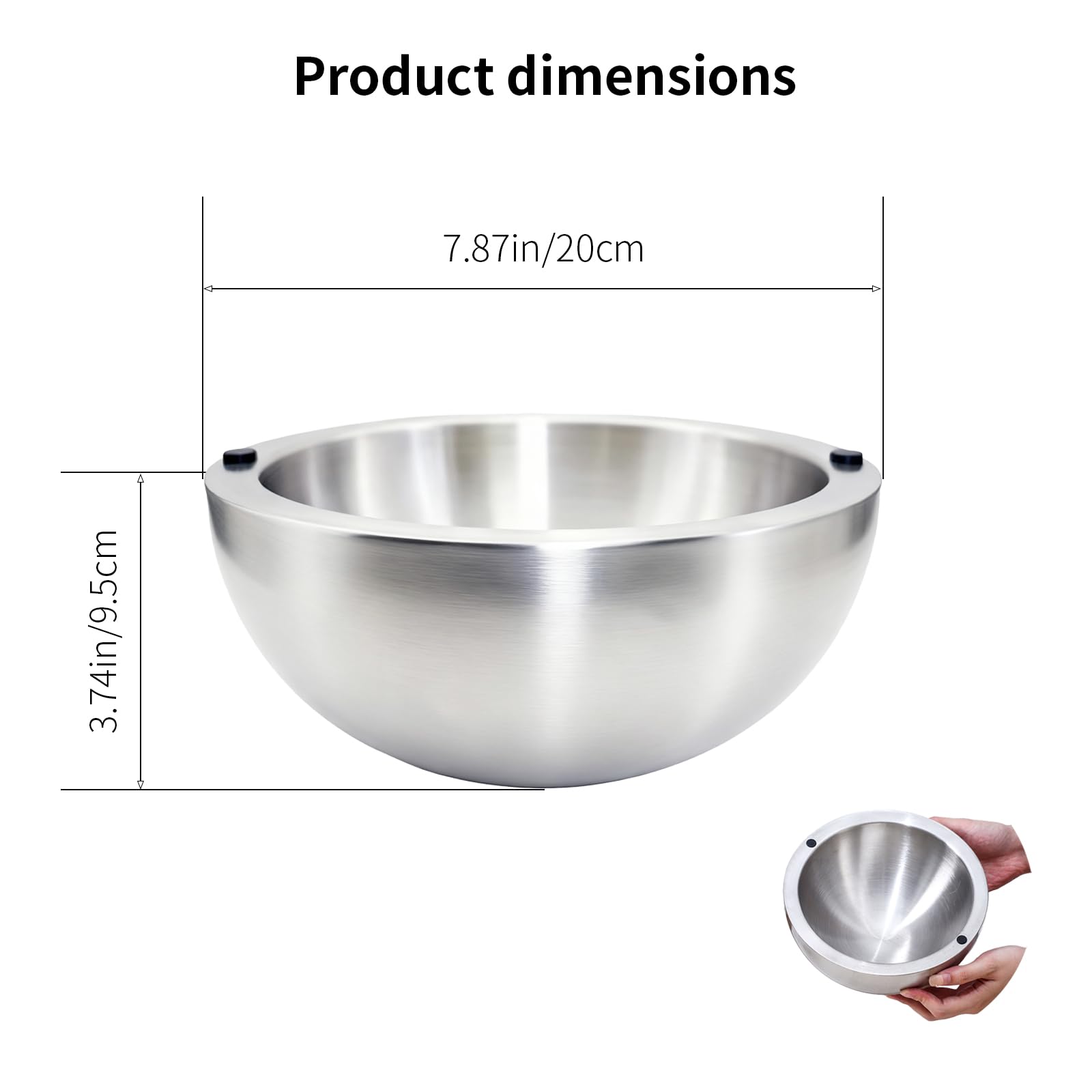 Amestar Dip Chiller Bowl aislamiento de doble capa para conservar temperatura