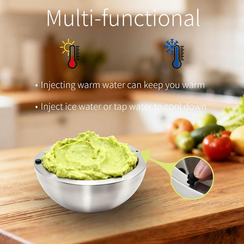 Amestar Dip Chiller Bowl mantiene caliente sopas y salsas sin herramientas
