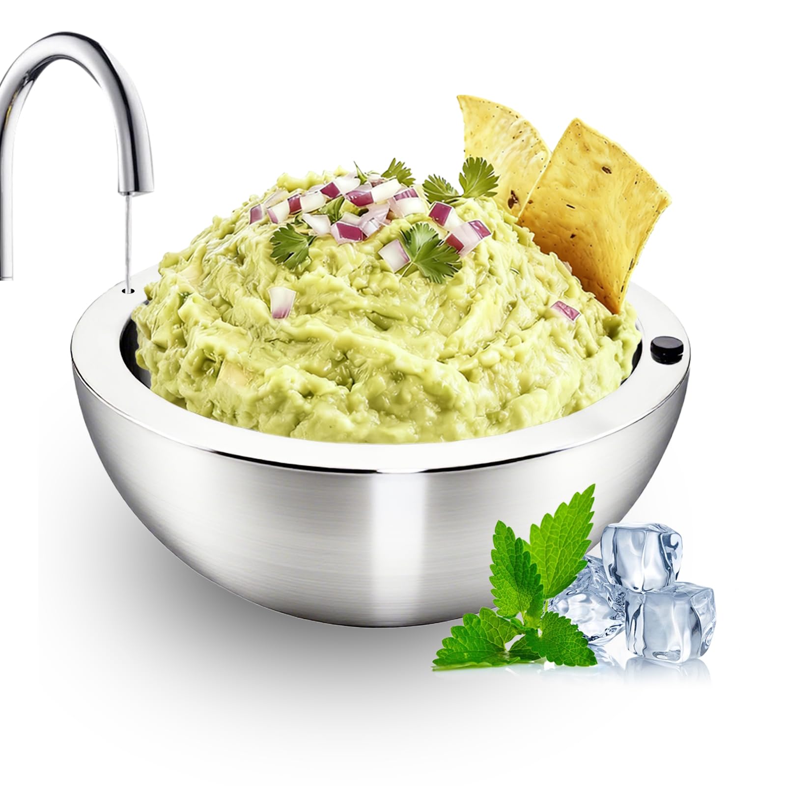 Amestar Dip Chiller Bowl domo de hielo para mantener fríos los aperitivos