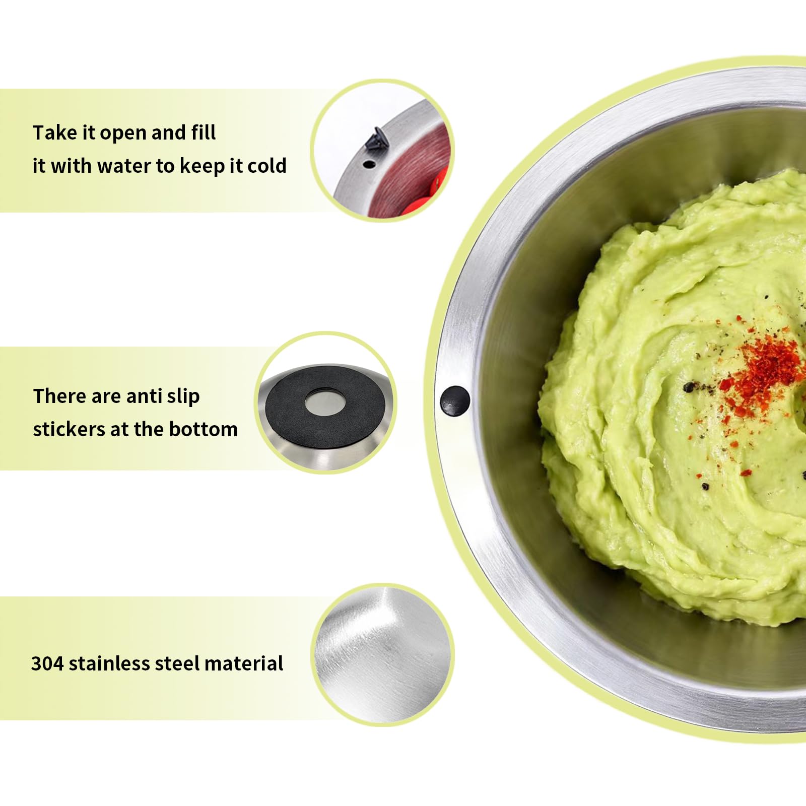 Amestar Dip Chiller Bowl domo de hielo ideal para salsas y dips