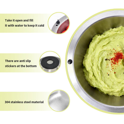 Amestar Dip Chiller Bowl domo de hielo ideal para salsas y dips