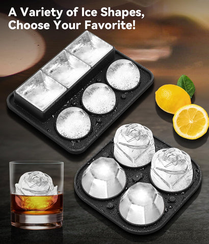 AMFOCUS bandeja de hielo cuadrada, cubos uniformes para cócteles
