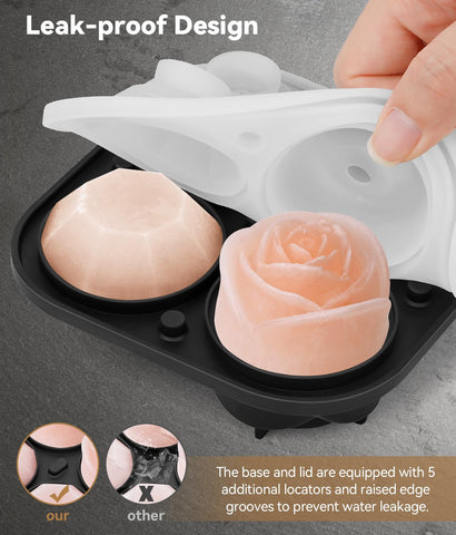 AMFOCUS bandeja de hielo grandes cubos 2,5 pulgadas para enfriar despacio
