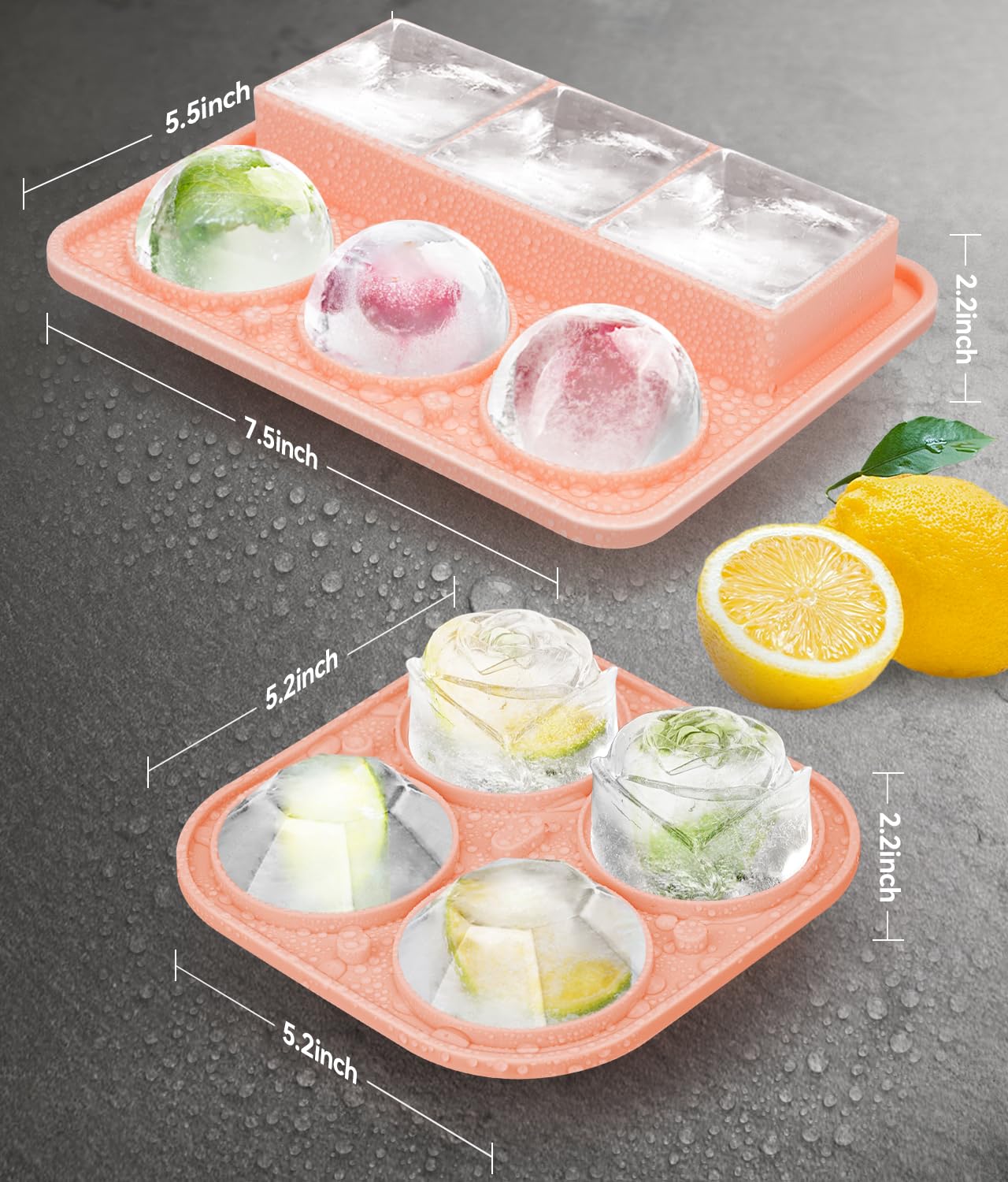 AMFOCUS molde de hielo diamante con tapa para bebidas elegantes y creativas.