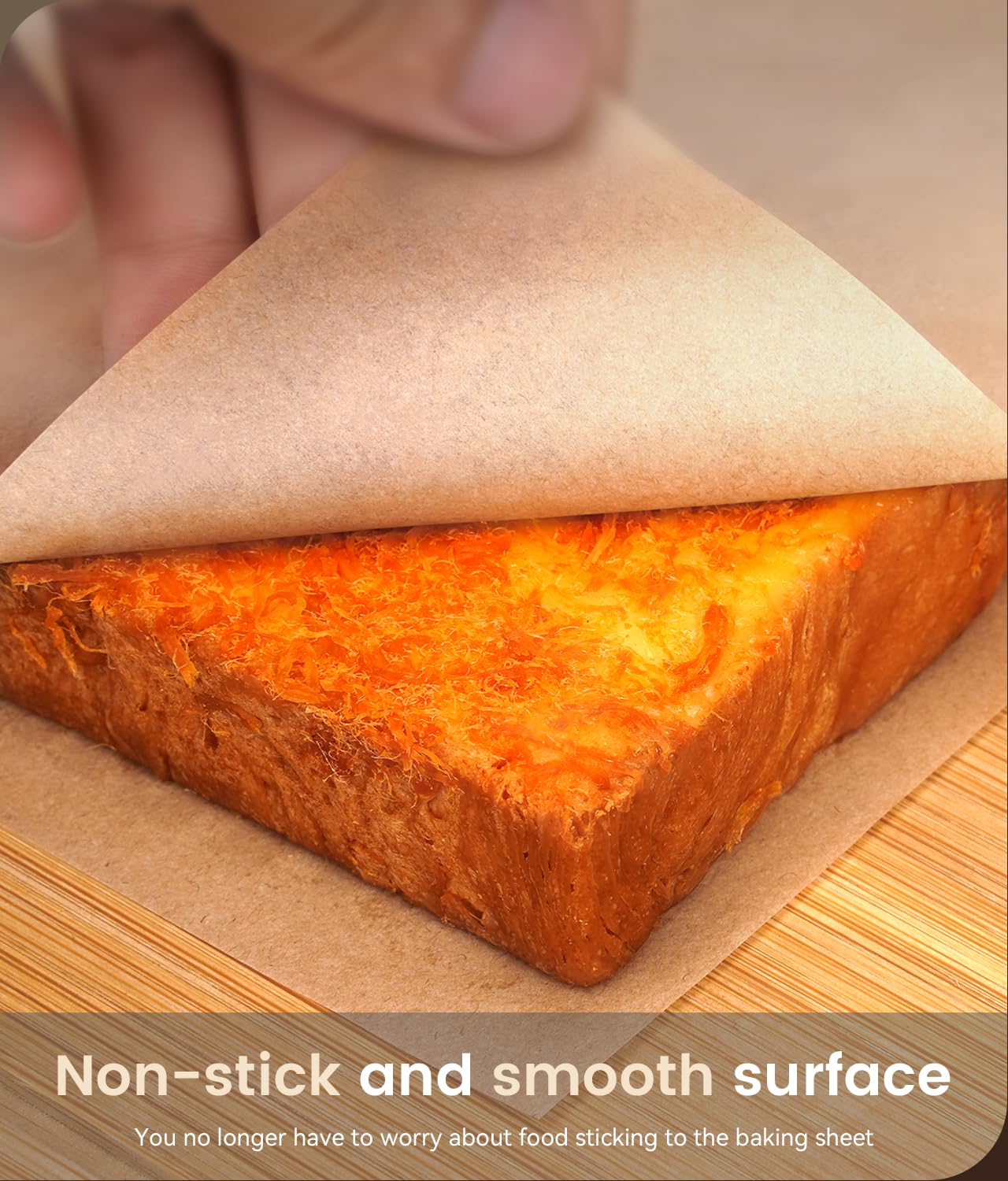 AMFOCUS papel horneado resiste hasta 450 °F, compatible con horneado y freidora de aire.