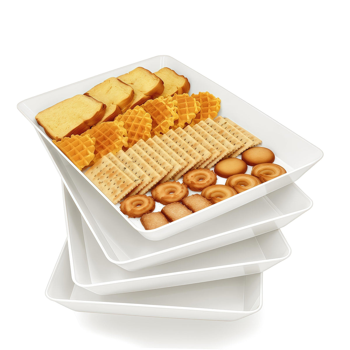 Bandeja AMGBZT para servir, blanca y amplia, ideal para verduras y aperitivos en la mesa.