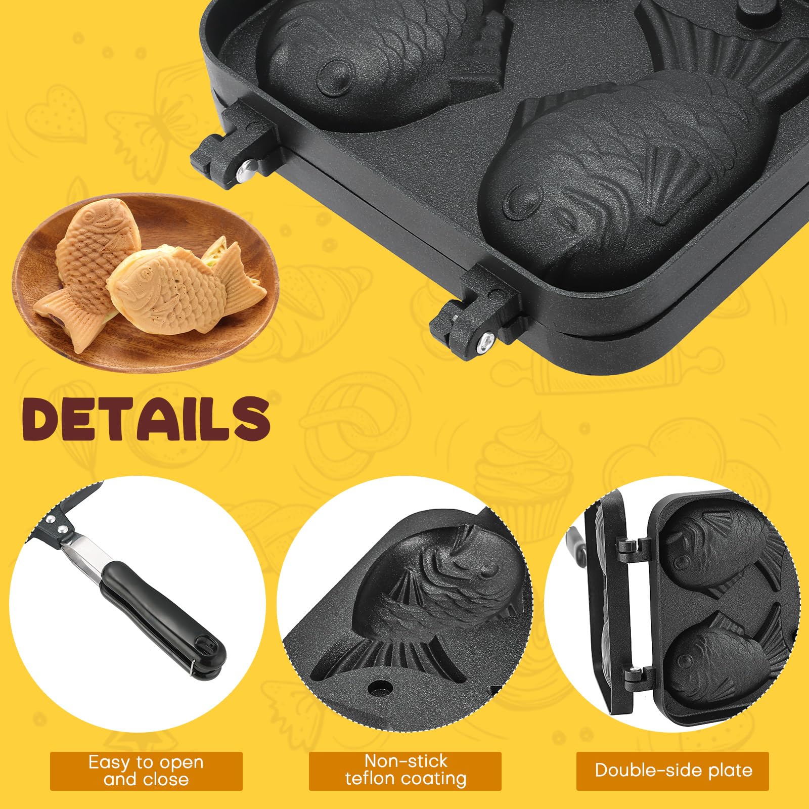 AMGSH diseño pez: presentación atractiva para meriendas y fiestas.