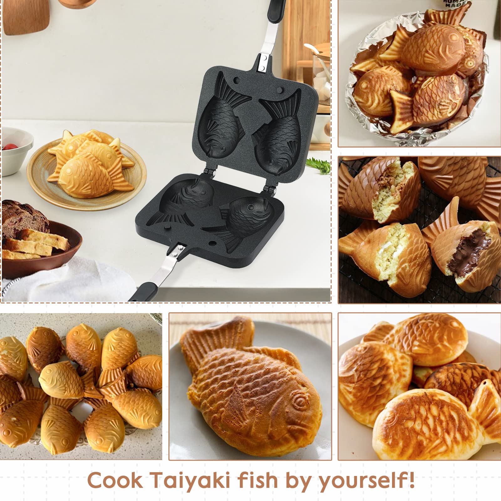 AMGSH uso doméstico: perfecta para taiyaki y waffles en casa.