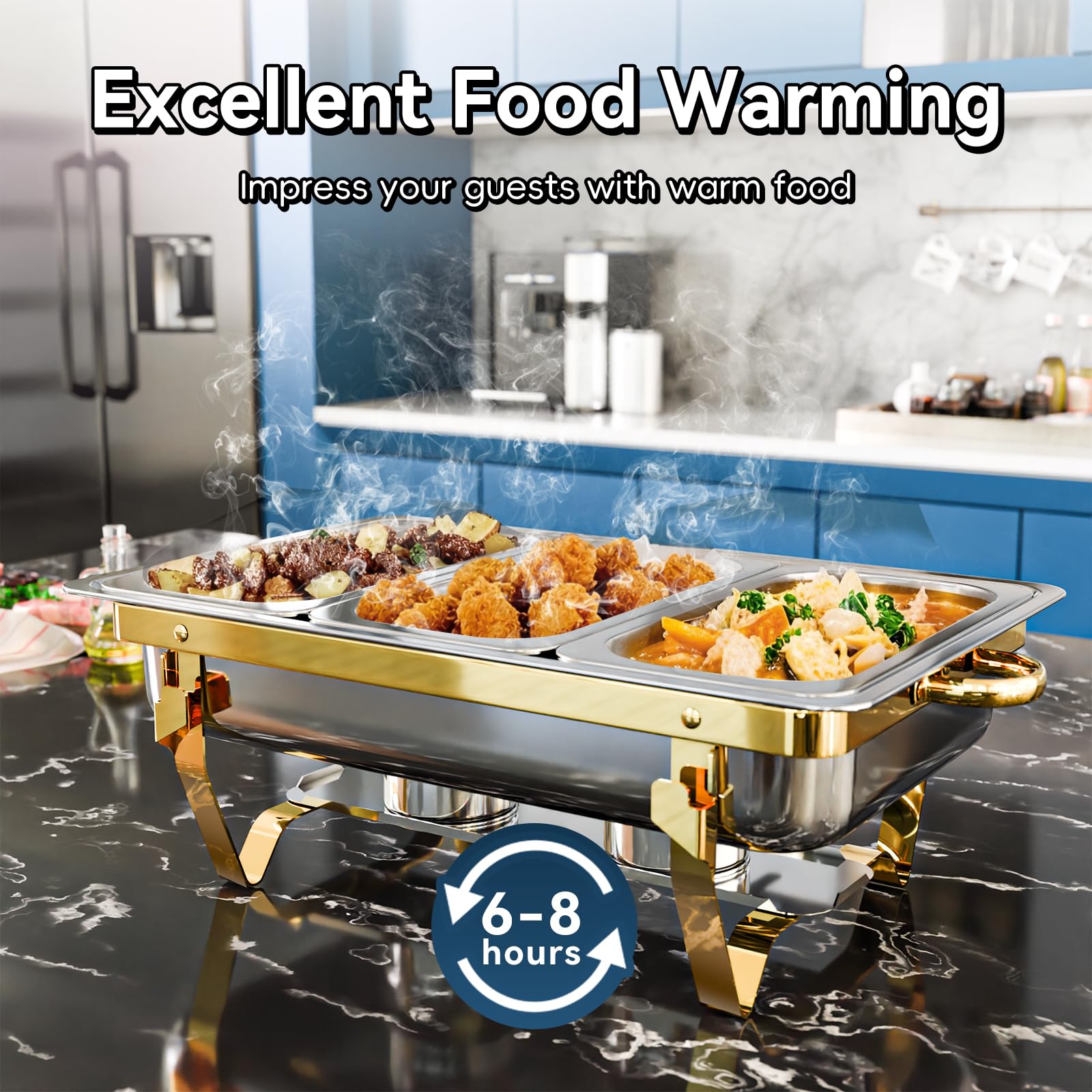 Amhier acero inoxidable duradero para buffets, uso repetido.