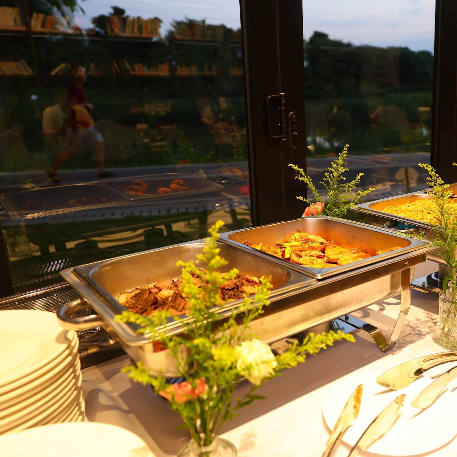 Amhier juego de 4 fuentes para buffets, perfecto para bodas y banquetes.