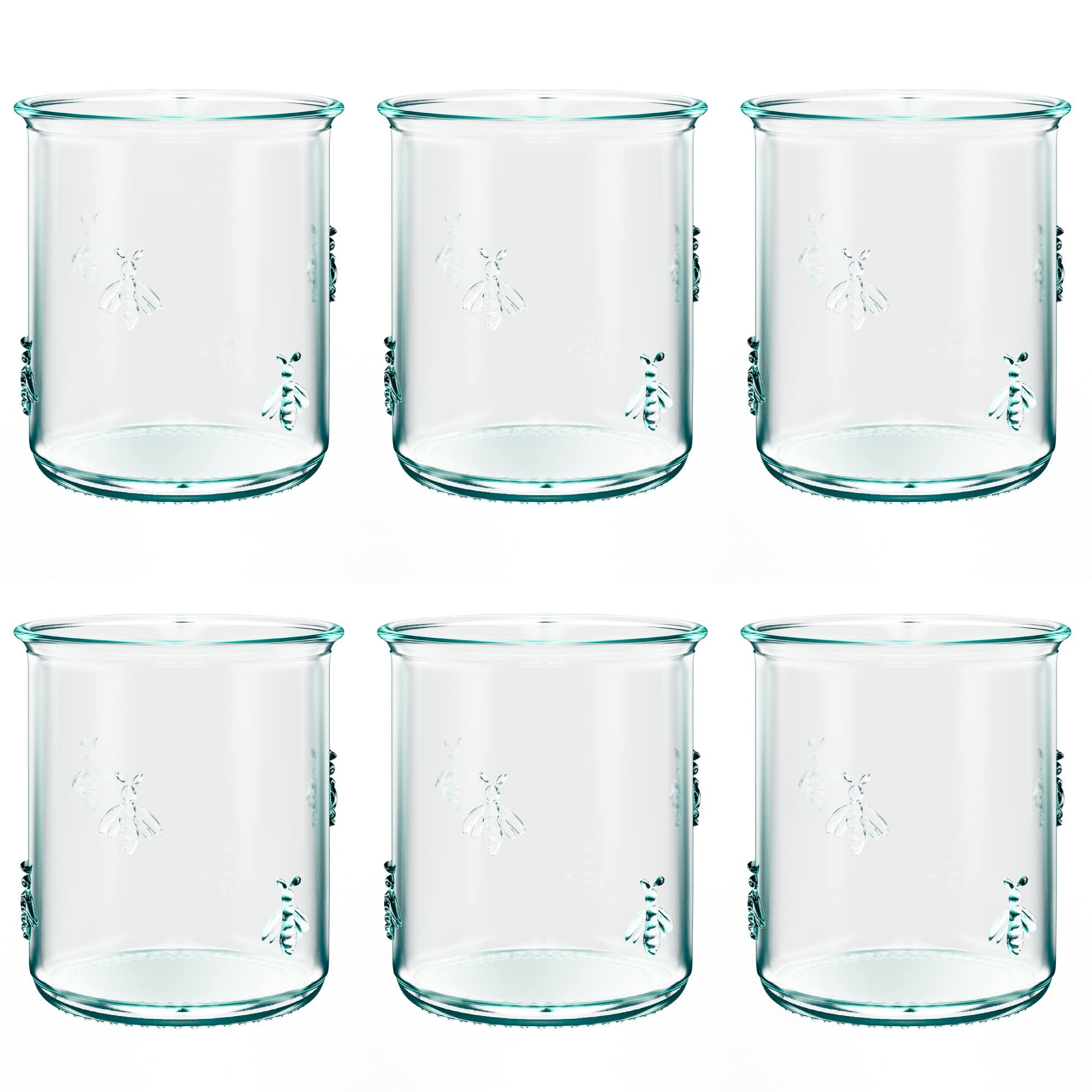 Amici Home Regina DOF: vaso de vidrio reciclado verde para agua y jugos.