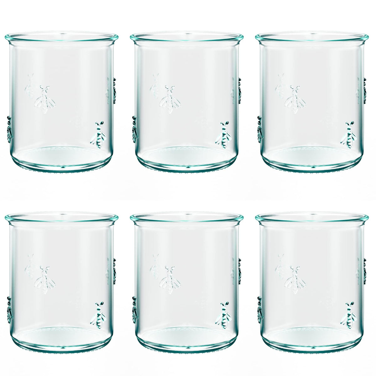 Amici Home Regina DOF: vaso de vidrio reciclado verde para agua y jugos.