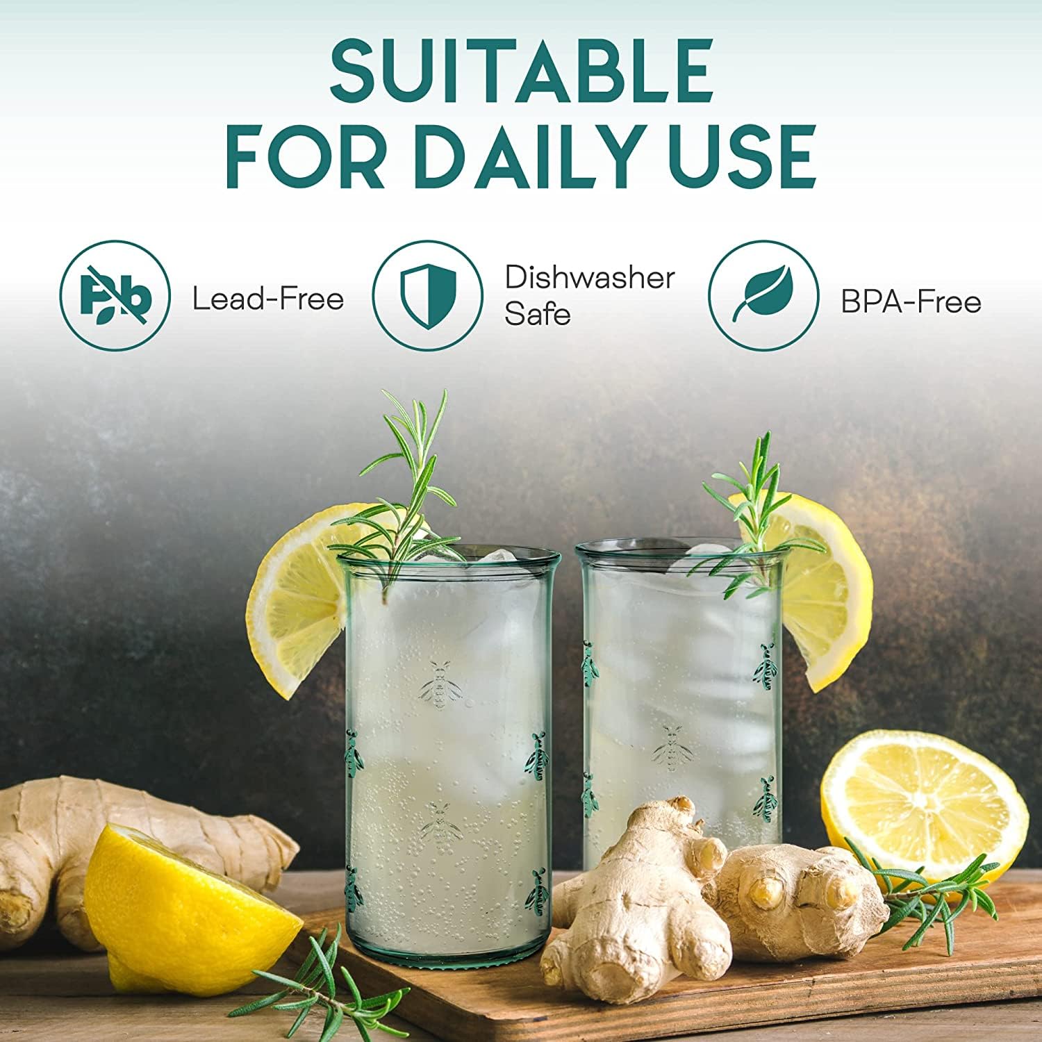 Amici Home Regina Hiball es ideal para agua y jugos fríos.