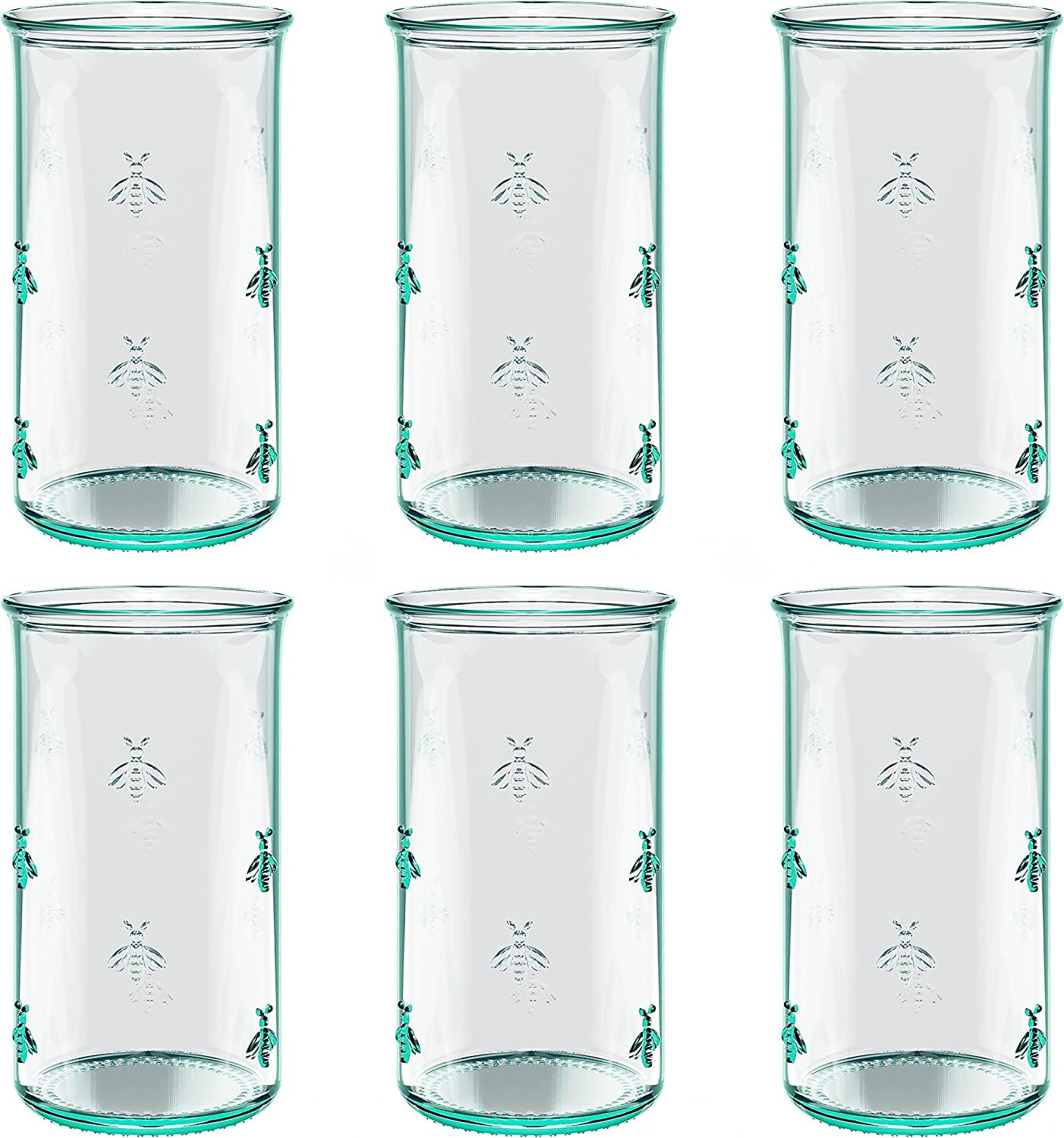 Amici Home Regina Hiball es un vaso con relieve de abeja para agua.