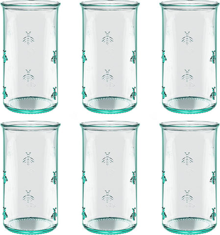 Amici Home Regina Hiball es un vaso con relieve de abeja para agua.