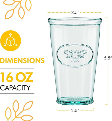 Amici Home Vaso Hiball vidrio verde con detalle de color para mesa elegante