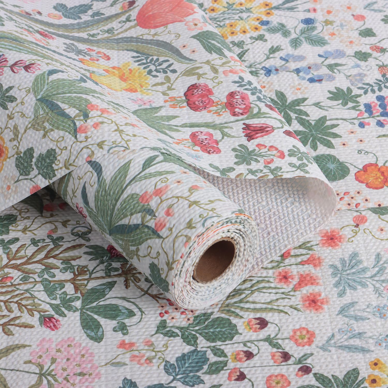 Amiitay forro estante floral textura superior ofrece agarre estable sin adhesivo.