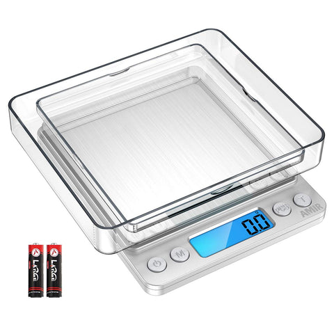 AMIR balanza digital de cocina con pantalla LCD iluminada para lecturas precisas