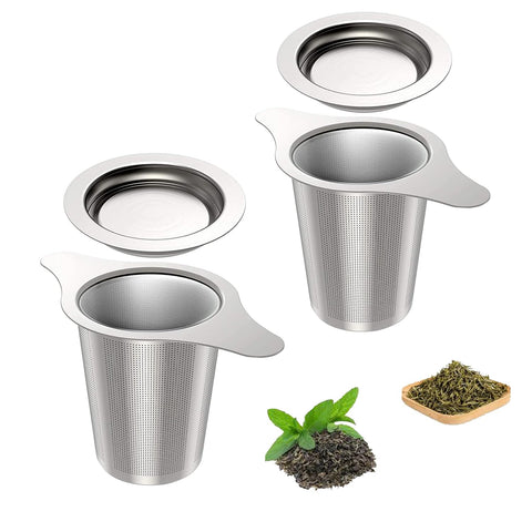Filtro Amlits con doble mango y malla fina para infusiones grandes.