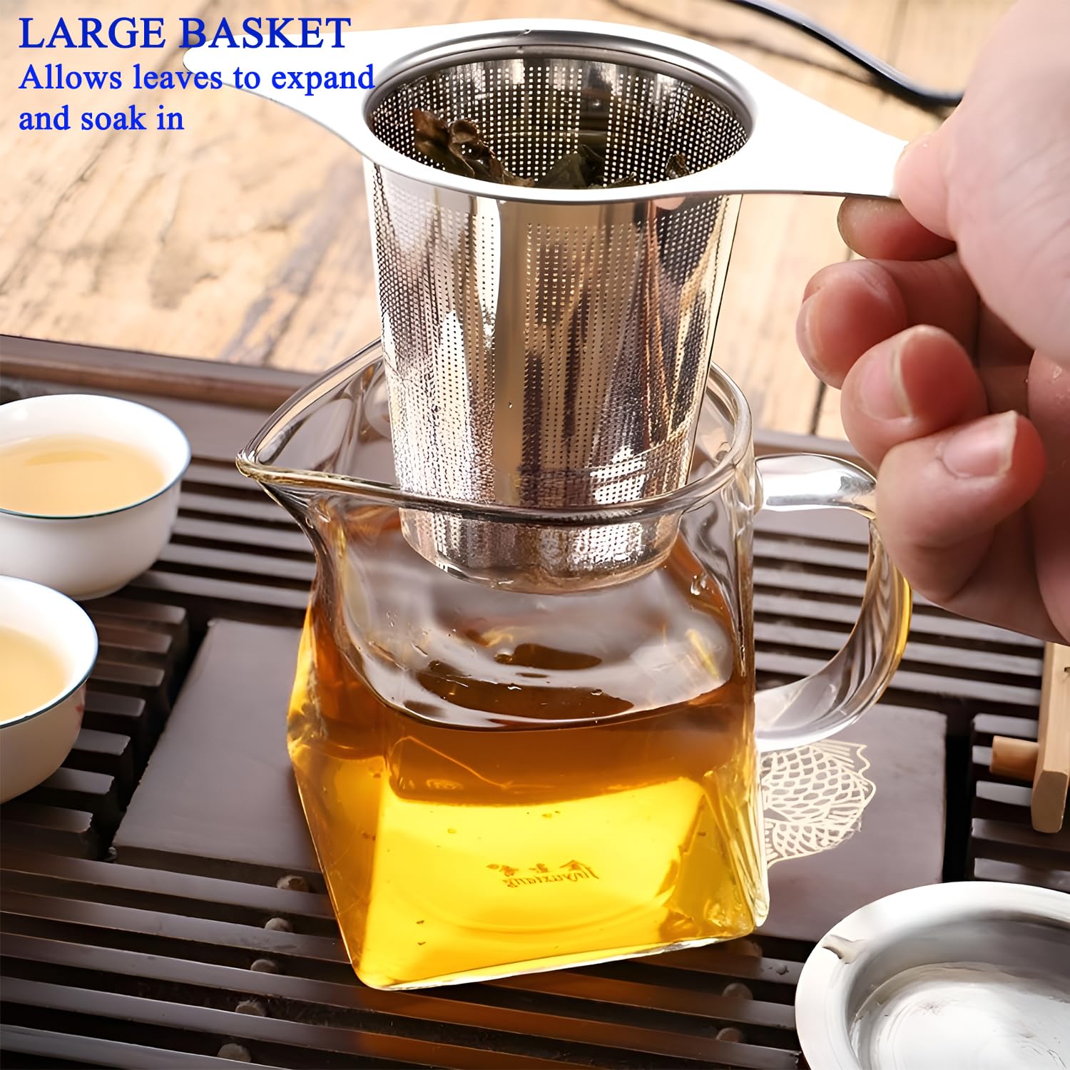 Infusor Amlits de malla fina para infusiones limpias y suaves.