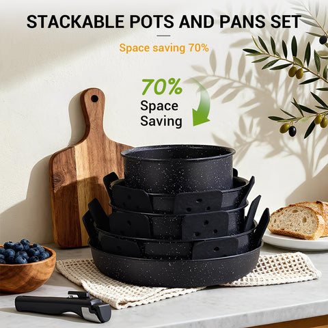 Ammeloo acabado negro con efecto piedra para una estetica elegante en la cocina.
