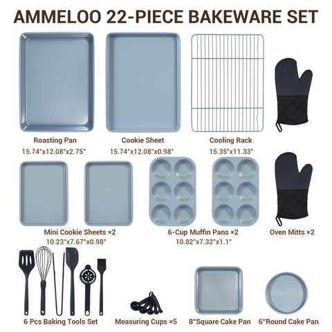 Ammeloo bandeja para hornear galletas con antiadherente para desmolde fácil.