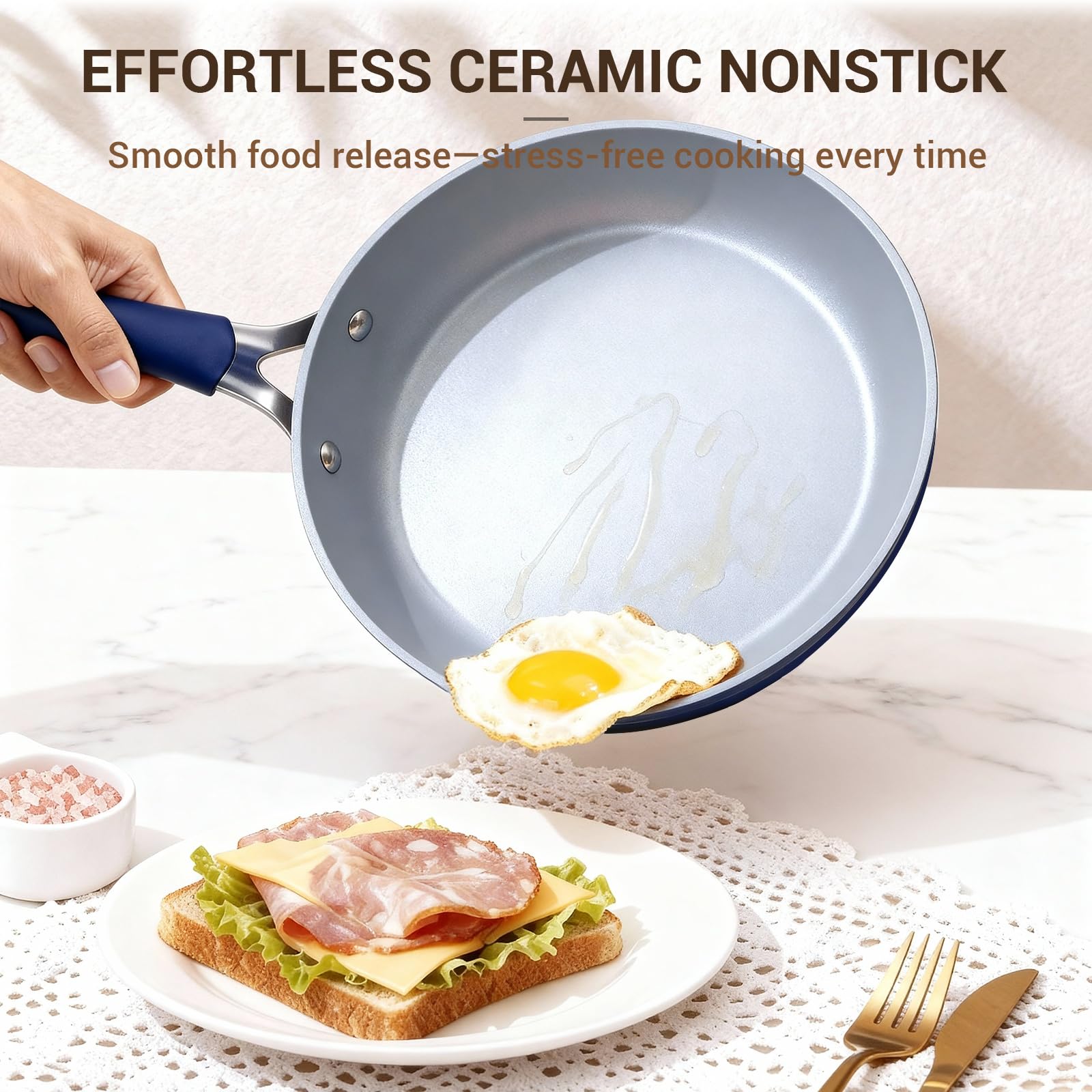 Ammeloo cazo 2.7qt con tapa para salsas y caldos