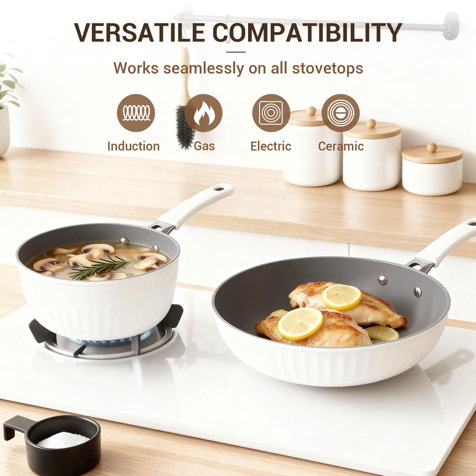 Ammeloo sartén-salteado 3-2qt con tapa, versátil para recetas.