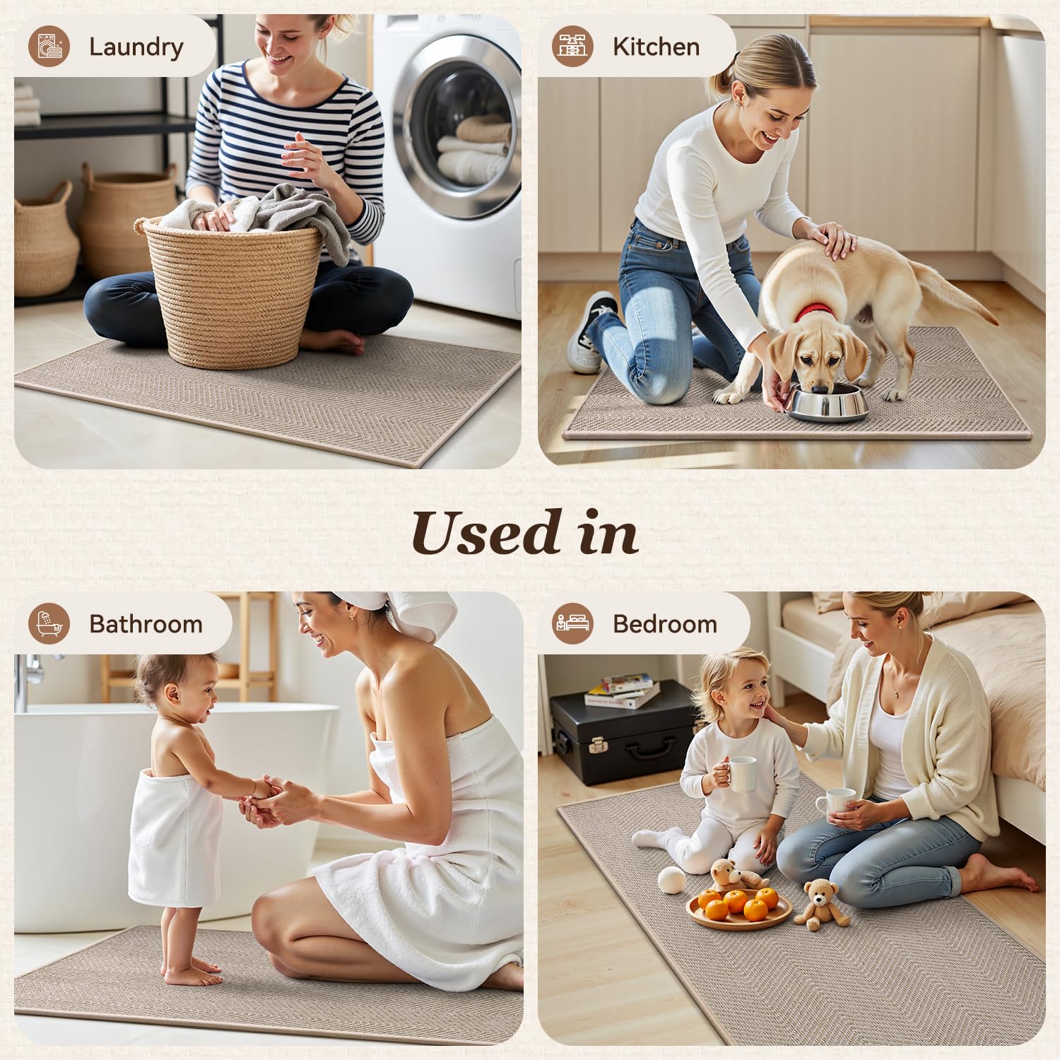 Alfombra AMOAMI lista para usar al abrir, sin olores fuertes.