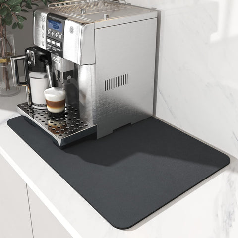 AMOAMI mat secado cafe 12x19 gris oscuro ayuda a mantener la encimera limpia y seca.