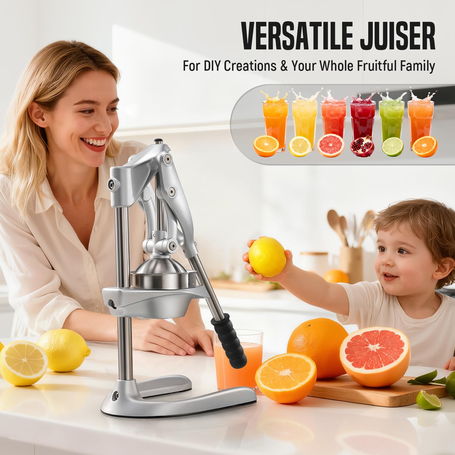 AMOHEE exprimidor manual cuenco de 4.3 pulgadas para limas y pomelos.