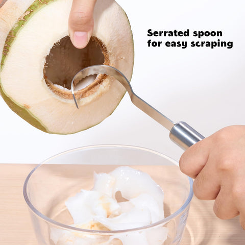 AMOHEE raspador de acero inoxidable recoge carne y limpia la cáscara.