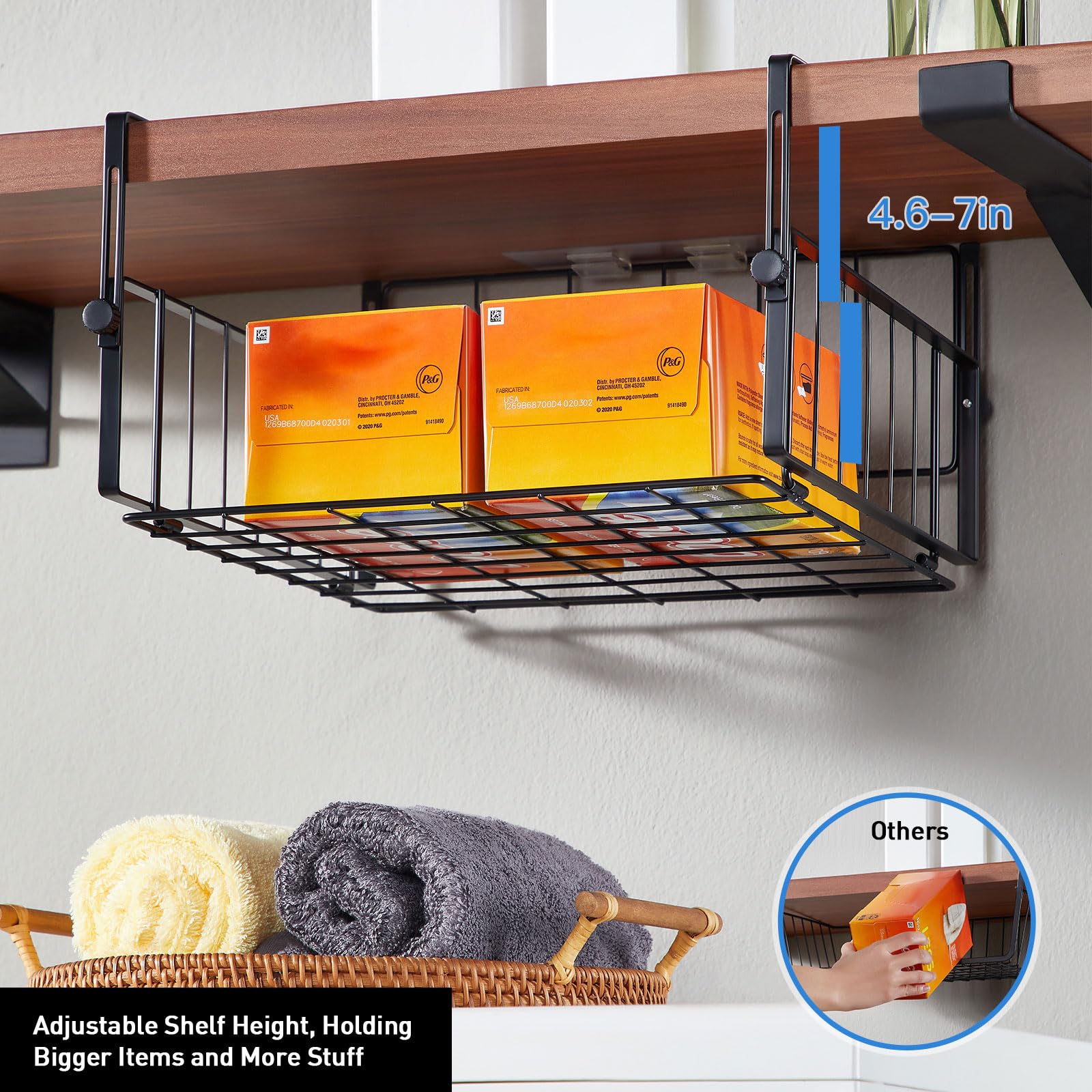 Cesta de gran capacidad AmonHouseware para almacenamiento compacto.