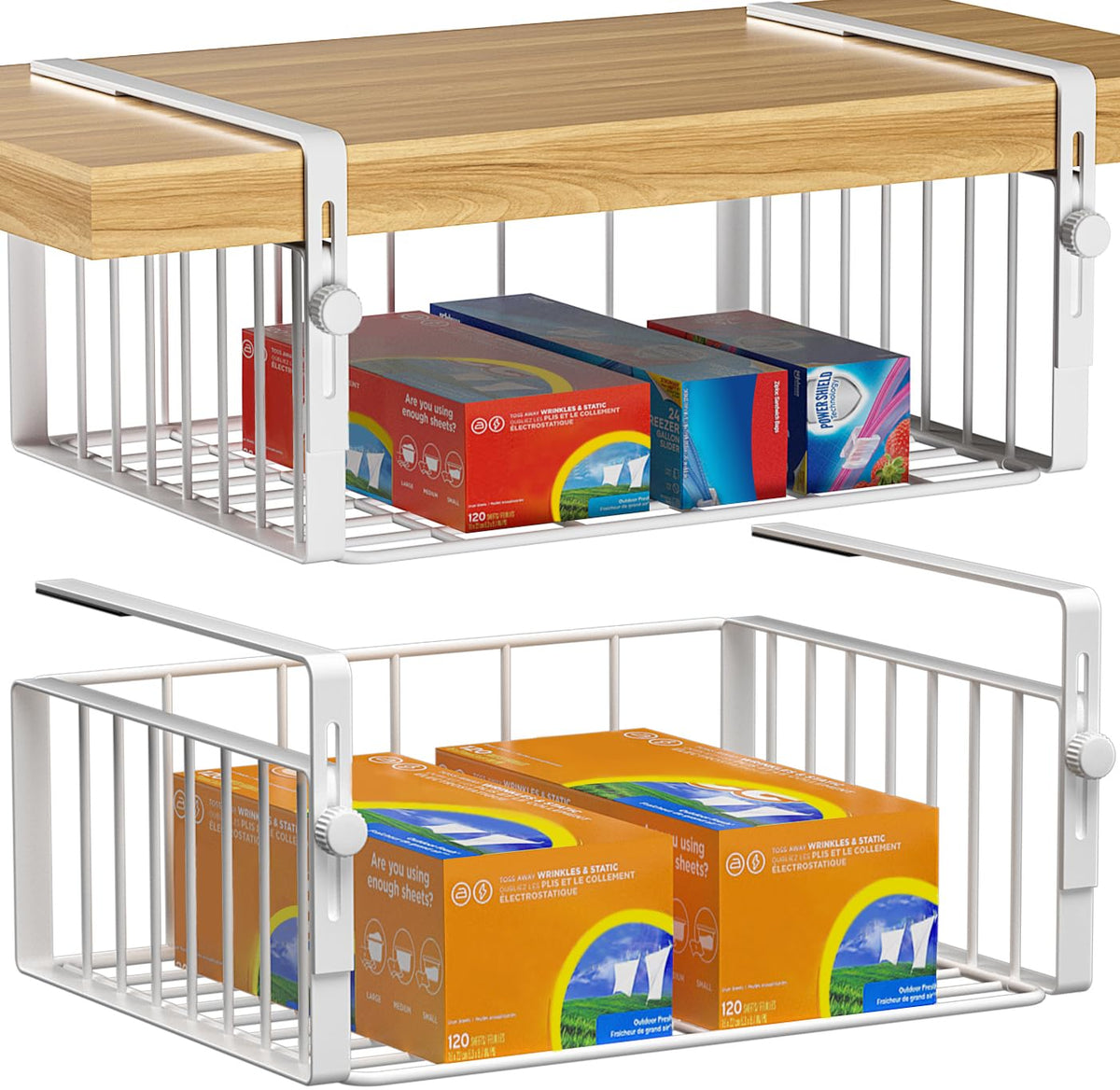 AmonHouseware cesto debajo de estantería para organizar utensilios y especias.