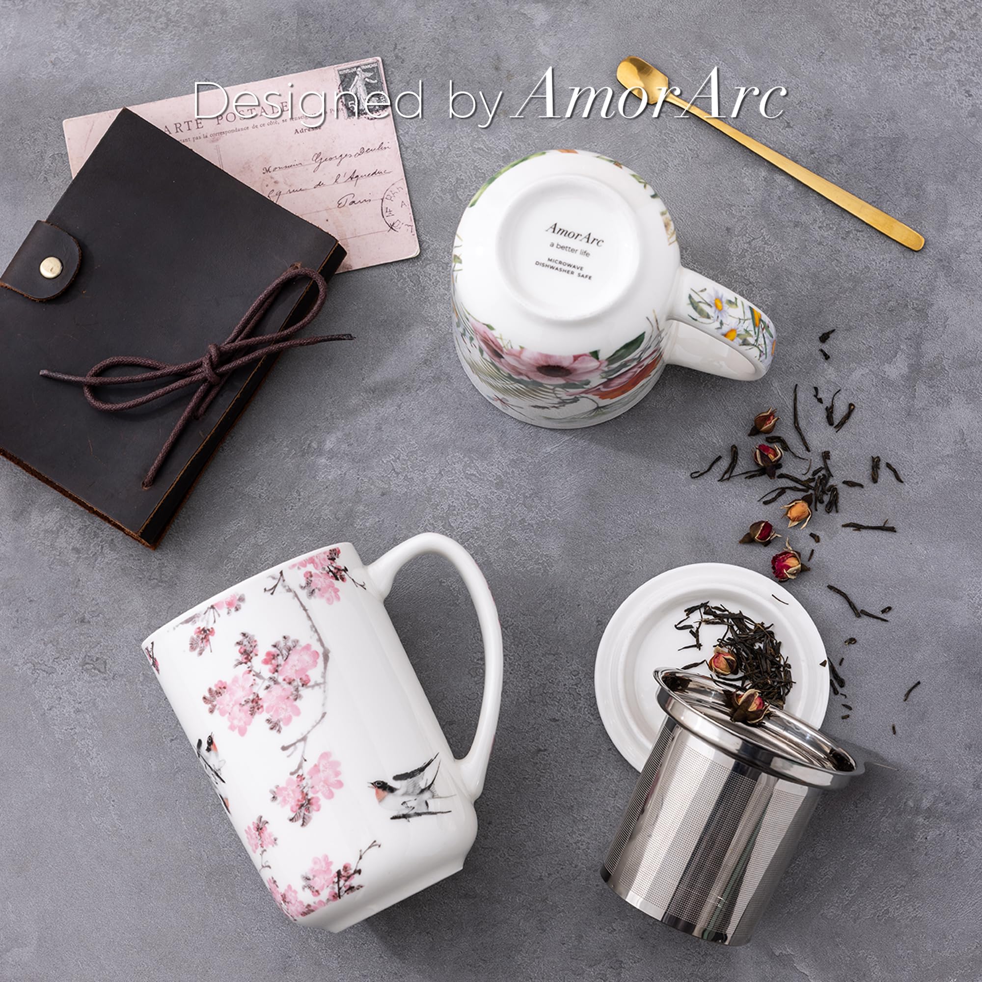 Taza AmorArc diseño moderno con esmalte brillante para la mesa.