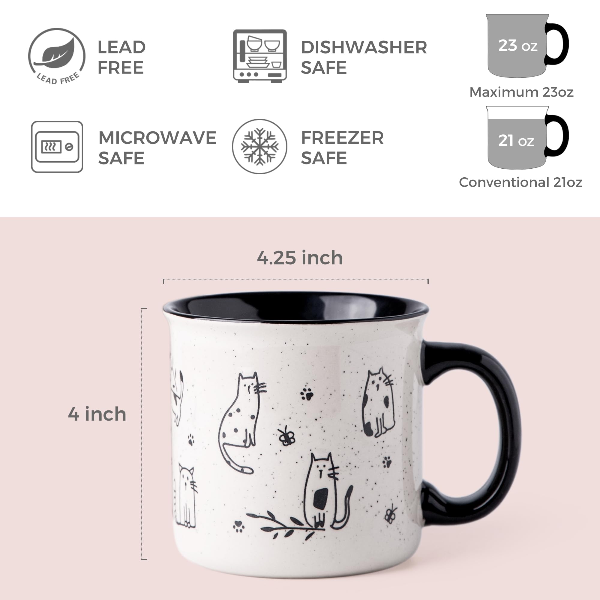 Diseño texturado de perros y gatos en tazas AmorArc